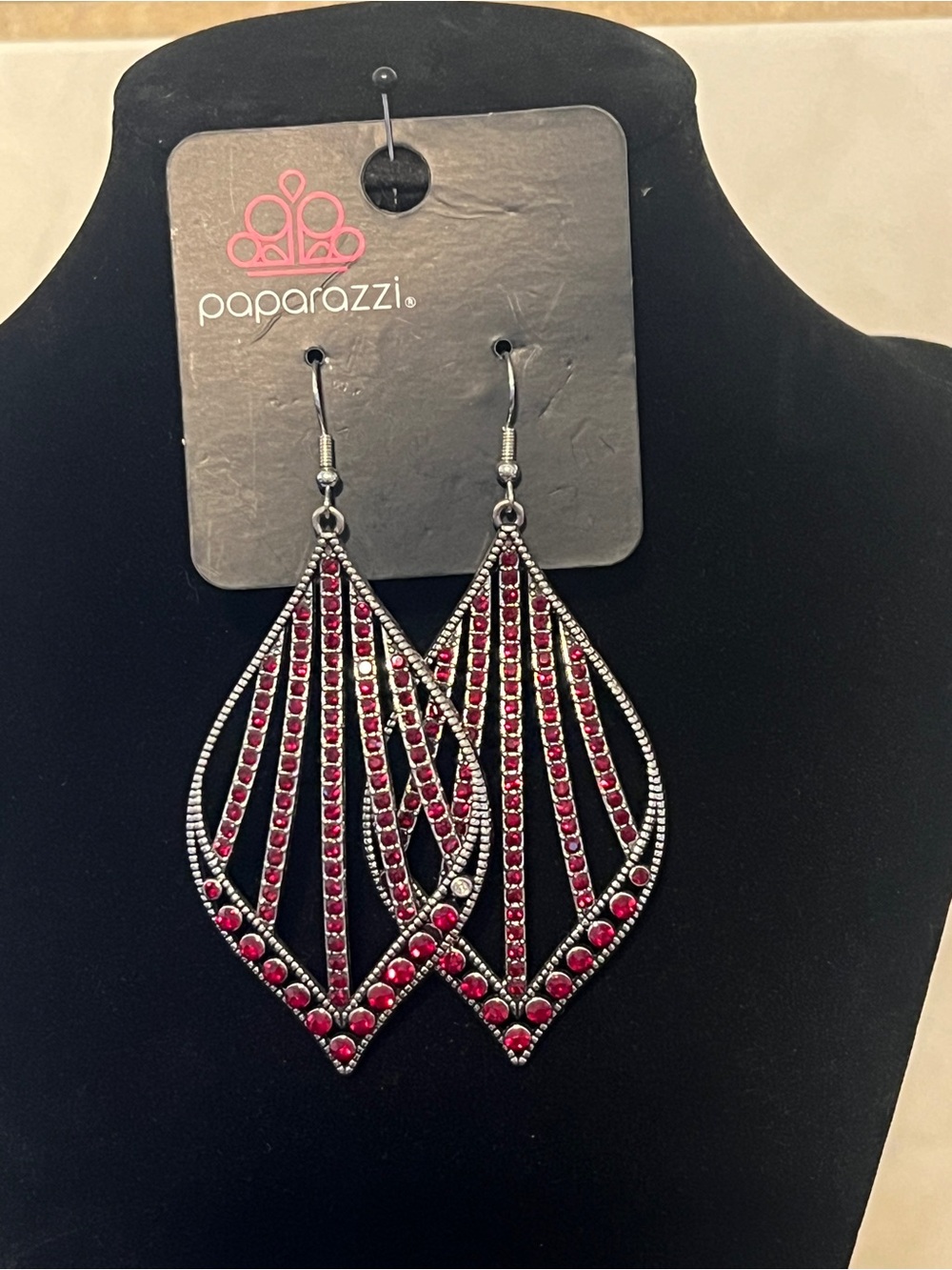 Paparazzi Ruby Radiance Teardrop Dangle Earrings